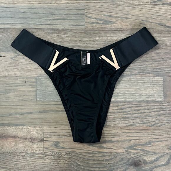 Victoria’s Secret Very Sexy Satiny Bombshell Brazilian Slip metallic V Panty M - Picture 4 of 4